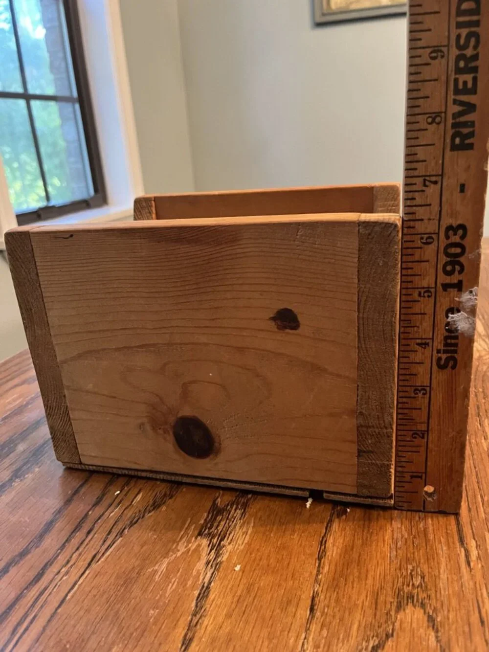 Country Wooden Box CD Holder Rustic Solid Wood Storage